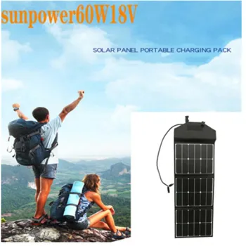 Solarni Paket Zložljiva Pack 5V60W Sončne Zložljiva Ploščo Zunanji Prenosni Solarno Polnjenje Ploščo Sončnih Celic,