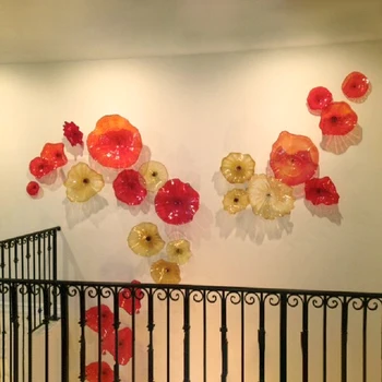 Sončni zahod Krajine Doma Dekoracijo Wall Art Murano Stekla Cvetje za Dekoracijo Sten