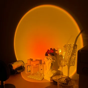 Sončni zahod Projekcija Lučka USB Led Svetilke Noč Svetlobe Vzdušje Barvita Dekoracija Žarnice, ki se Uporablja za Spalnica Dekoracijo Sten