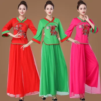 Square Dance Obleko, Krilo Pozimi Yangko Plesna Predstava Oblačila Kitajski Klasični Ples za Ženske Ženski Plesni Kostum