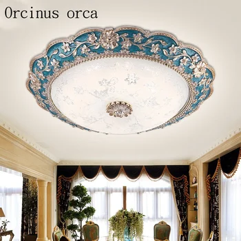 Sredozemskim Vrtom vklesan modra stropna svetilka, dnevna soba, restavracija spalnica Evropske retro krog led steklenega stropa, svetloba
