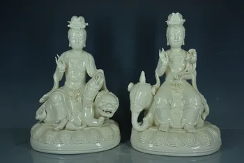Starinsko Ročno izdelan iz porcelana Kip,DeHua Bela Buda kiparstvo#19,par,Ročne obrti,najboljšo zbirko& okras,prosti shippin