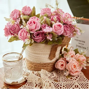 Svila Rose Peony Umetno Cvetje Lepo Flores Šopek za svate, Dekoracijo Doma
