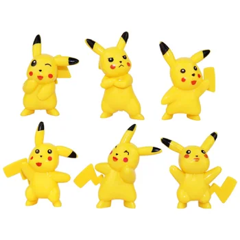 [TAKARA TOMY] Pokemon Iti Pikachu Anime Plastično Mini Risanka PVC Slika otroški Rojstni dan Torta Okraski 6pcs/veliko A22092311