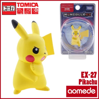 Takara Tomy Tomica Moncolle EX Azija-27 Pikachu Ž Premikanje Predstavljajo Smešno Digimon Baby Magic Igrače Miniature Pokemon
