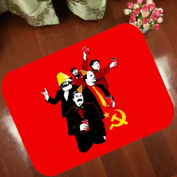 Talni Predpražniki Proti Drsenju Mat Komunistične Partije Stalin Natisnjeni Vzorec Preprogo Preprogo za Kopalnico Vrata Dnevna Soba
