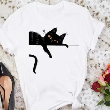 Tee Ženske Mačka Novega 90. letih Trend Živali Ljubezni Gospe Priložnostne Vrh Trend Modni Poletje Tshirt Potovanja Kratek Rokav Graphic T-Shirt