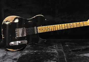 trgovina meri.6 Strune javor fingerboard Električna Kitara, relikvije gitaar.črna barva guitarra.visoka kakovost pickups