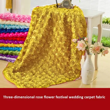 Tri-Dimenzionalni Rose Cvet Poroko Krpo Namizni Prt Preprogo Krpo Izrezanka Formalno Obleko Poročno Obleko Tkanine