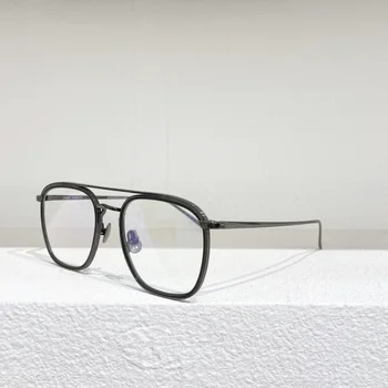 UK Oblikovalec Retro Očala Čistega Titana Kvadratni Okvir Kratkovidnost Očal Okvir Lahko Opremljen S Recept Leče LINDA7020