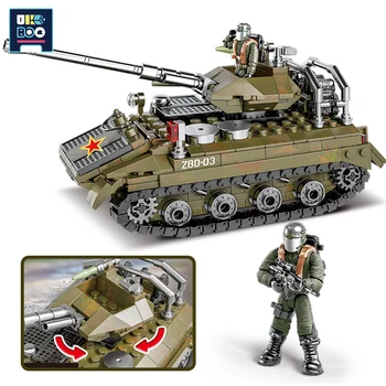 UKBOO Vojaške 485PCS ZBD-03 Zračna bojna Vozila Model gradniki Mesto Vojske Tank Orožja Opeke Igrače Otrok