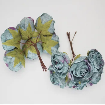 Umetni Evropske Tea Rose Bud Diy Garland Materiala Headdress Pribor Small Rose Svile Cvet Darilo Polje Šopek, Dekoracijo