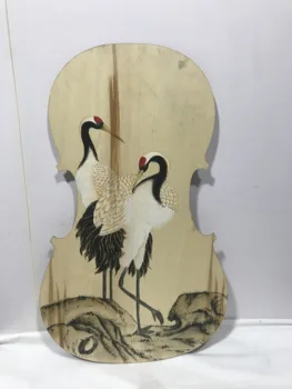 Umetnost ročno kitajski cvet in ptic slikarstvo na violino, violo, violončelo plošči nazaj Peony Ptica in rdeče-kronan žerjav dvojni stranski slikarstvo