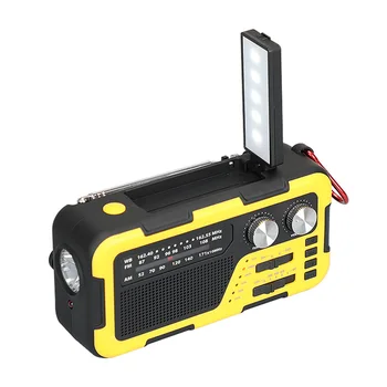 USB AM/FM Radio 4 Polnjenje Metode Sončne Sili Wind-up Radio SOS Alarm 4000 mah LED Svetilka Bralna Lučka za Backpacking
