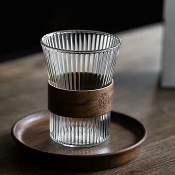 Ustvarjalne 330 ml Transparentno Steklo Skodelico Kave z Insulationcover Čaj, Mleko, Sok Pokal Toplotno Odporni Vrč