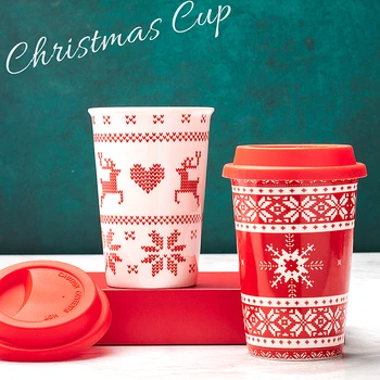 Ustvarjalne Božič Skodelice Vroče Prodaje Lep INS Pokal s pokrovom 420ML Nekaj je Kava, Skodelice Zajtrk Pokal Vrč Vode Pokal Ustvarjalne Pokal