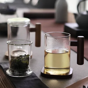 Ustvarjalne Japonski slog čaj skodelica čaja, vode, ločevanje filter pokal visoko borosilicate prozoren kozarec vode pokal home office