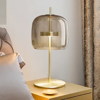 Ustvarjalne post-moderne namizne svetilke hotel dekorativni namizne svetilke študija preprost postelji svetilko, dnevna soba osebno steklo svetilka