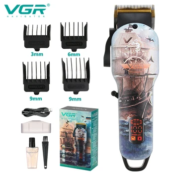 V-689 Hair Trimmer Profesionalne frizerske Clipper Nastavljiv Lase Rezanje Brezžično Polnjenje Električnih Clippers za Moške