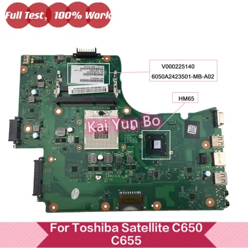 V000225140 6050A2423501 Za Toshiba Satellite C650 C655 Prenosni računalnik z Matično ploščo 6050A2423501-MB-A02 HM65 DDR3 Mainboard 100% Test OK