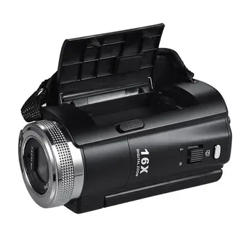 V12 Digitalno Video Kamero, 1080P Full HD 16X Digitalni Zoom Snemanje Kamere w/3,0 Palca Vrtljiv LCD Zaslon Podporo Night Vision