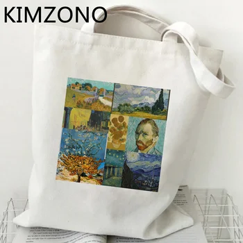 Van Gogh nakupovalna torba z živili bombaž juta vreče torbico vrečko ecobag tkanine za večkratno uporabo zgrabi