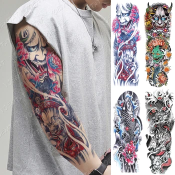 Veliko Roko Rokav Tatoo Japonski Prajna Krap Zmaj Nepremočljiva Začasnimi Tatto Nalepke Bog Body Art Polno Ponaredek Tattoo Ženske Moški