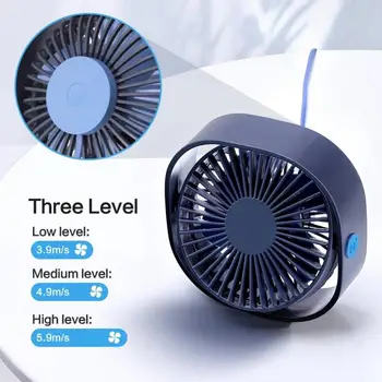 Ventilator Usb Desk Majhnih Osebnih Namizni Namizni Ventilator z Močnim Vetrom Tiho Delovanje Prenosni 360 Vrtenja, Nastavljiv kot 3 Hitrosti