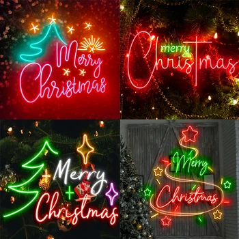 Vesel Božič Neon Znak Po Meri Neon Znak Neonska Razsvetljava Prijavite Stenski Dekor Hiša, Dom Dekor Srečno Novo Leto Praznično Razpoloženje Luči