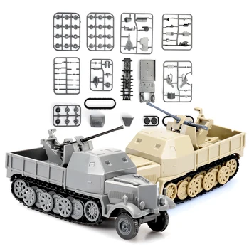 ViiKONDO 1/72 Obsega Vojaške Model Gradnjo Kompleti po drugi svetovni VOJNI nemška 3.7 CM FLAK37 Oklepna Vozila Plastični DIY Zbiranja Igrač za Moške