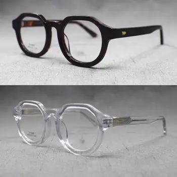 Vintage Acetat Polno Platišča Ovalne Eyeglass Okvirji Moški Ženske Rx Lahko Očala Vrhunskih Optičnih Kratkovidnost JDA3210