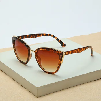 Vintage Mačka Oči, Sončna Očala Ženske Modni Oblikovalec Blagovne Znamke Sončna Očala Ženska Seksi Leopard Cateyes Black Gradient Oculos De Sol