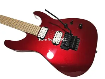 Visoka kakovost po meri različico kovinsko rdeča dvojna stabilizacija električna kitara black pribor javor fingerboard lahko meri