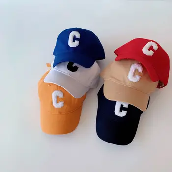 Vroče prodaje 2021 enostavna in vsestranska otrok ukrivljeni roba baseball klobuk moda pismo fantje fantje dekleta bombaž hip-hop kape