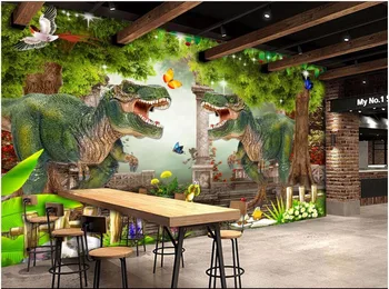WDBH po meri zidana 3d fotografije za ozadje Dinozaver Narave gozdnega drevja krajine doma dekor 3d stenske freske ozadje za dnevno sobo