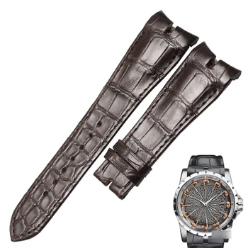 WENTULA watchbands za EXCALIBUR aligator kožo /krokodil zrnasto Usnje, usnjeni trak watch band