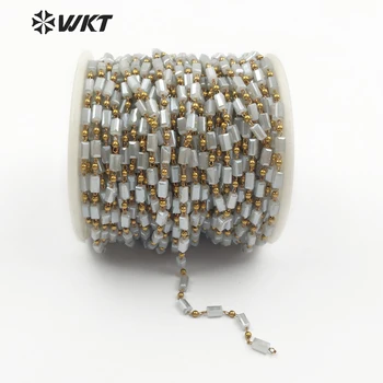 WT-RBC078 WKT Pet metrov/VELIKO srebrno naravne crystal medenina kroglice verige ne pozlačeno verige ženske odlikovanje ogrlica