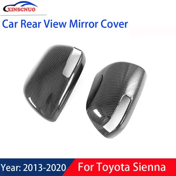 XINSCNUO 1 Par Ogljikovih Vlaken Slog Strani Avto Ogledala Pokrov Za Toyota Sienna 2013-2020 Ogledalo Zajema Kape Zamenjava