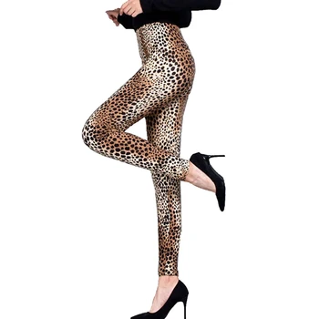 YGYEEG Push Up Dokolenke Leopard Tiskanja Šport Hlače Ženske Fitnes Hlače Črtasto Teče Poliester Gleženj-Dolžina Pletene Jeggings