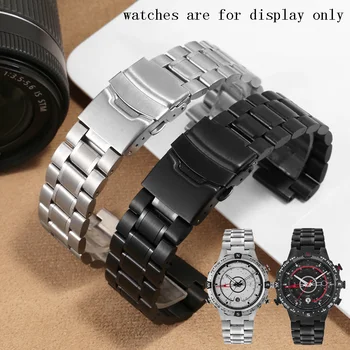 Yopo Fine Jekla Watchstrap Zamenjajte Timex T2N721 TW2T76500 76300 iz Nerjavečega Jekla Watch Verige Black 24x16mm