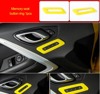 Za Chevrolet Camaro Bumbar 2017-2020 chrome rumeno barvo Pomnilniške sedež gumb obroč 1pc