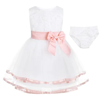 Za malčke Baby Cvet Dekleta Poletne Obleke Princess Pageant Poročno Družico Prvo Obhajilo Obleko za Krst, Rojstni dan