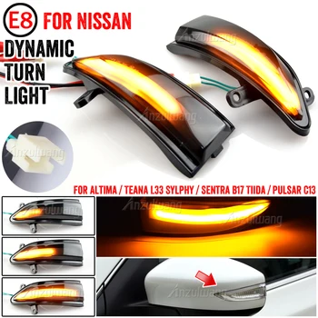 Za Nissan Altima Teana 13-18 Sylphy Sentra Pulsar Tiida LED Dinamični Vključite Opozorilne Luči Blinker Zaporedne Strani Ogledalo Indikator