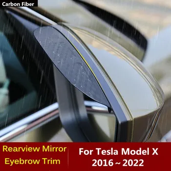 Za Tesla Model X 2016 2017 2018 2019 2020 2021 2022 Avto Ogljikovih Vlaken Strani Ogledala, Vizir Kritje Palico Trim Ščit Obrvi