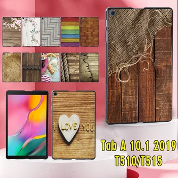Zadnji Pokrovček za Samsung Galaxy Tab 10.1 2019 T510/T515 Preprost Vzorec Lesa Moda Zaščitna Trdo Lupino+Pisalo