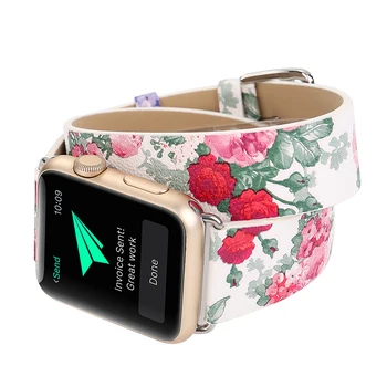 Zapestja Za Apple Watch 4 5 6 7 41 45 mm Dvojno Ogled Pravega Usnja Watch Pasu Trak Za iwatch 1 2 3 iWatch Ženske Razredi