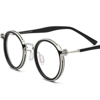 Zerosun Titana Obravnavi Očala Moški Ženske Okrogle Očala Okvir Moških Anti Modra Svetloba +100 150 200 250 Vintage Nerd Očala