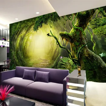Zidana 3D ozadje za steno naravna dnevna soba zidana ozadje tv, kavč ozadju Čarobne otroške risanke serije za otroke sobe