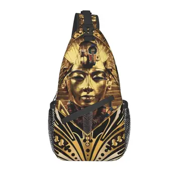 Zlato Starem Egiptu Bog Faraon King Tut Zanko Crossbody Nahrbtnik Egiptovski Mit Prsih Torba za Kolesarjenje, Kampiranje Daypack
