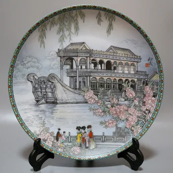 Znameniti Kamen Čolni V Poletni Palači Jingdezhen Tovarni Porcelana Keramični Dekorativne Plošče